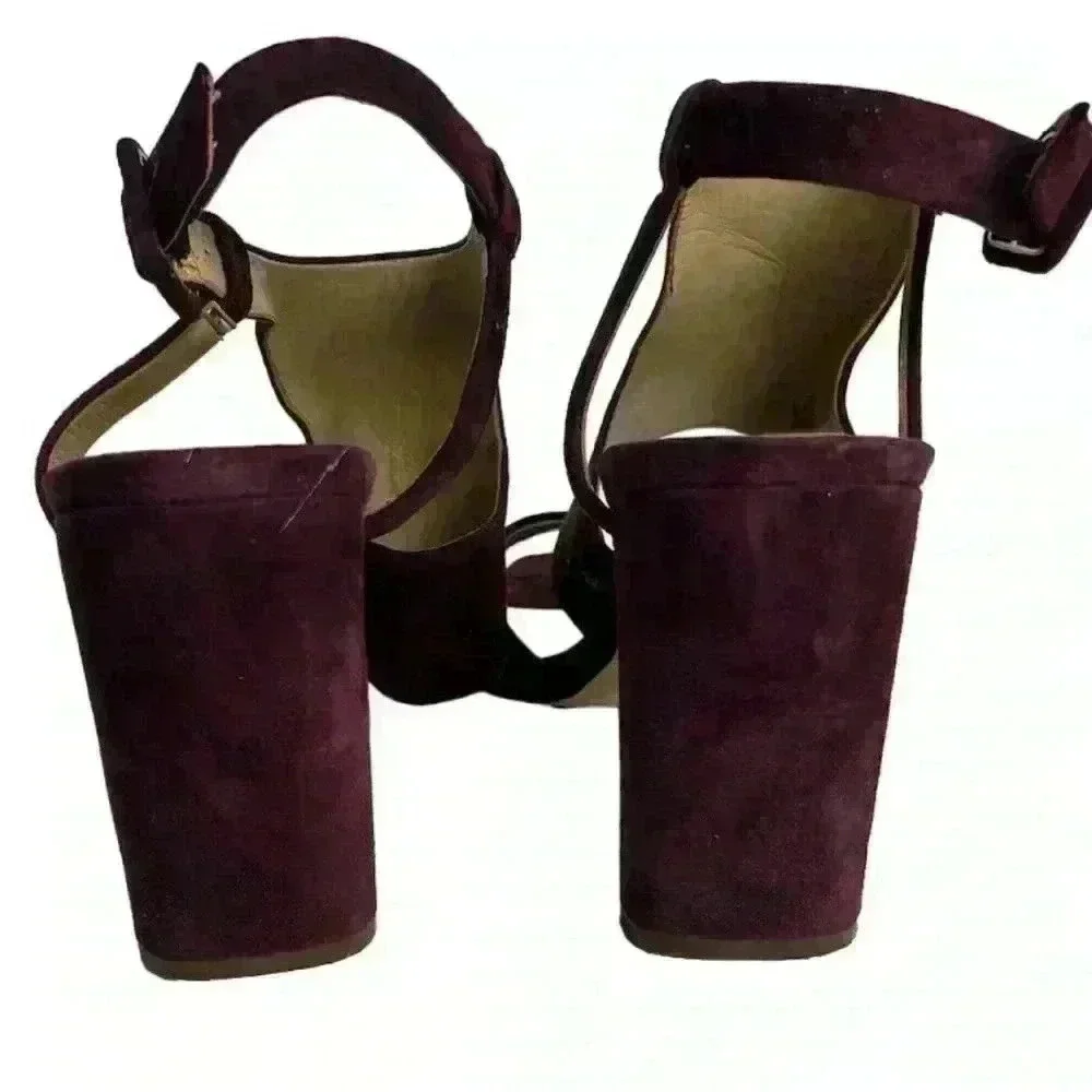 Enzo Angiolini‎ Women's Trudy Sandal Purple Strappy Block Heels 8.5